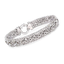 Load image into Gallery viewer, Sterling Silver Narrow Beaded Byzantine Bracelet